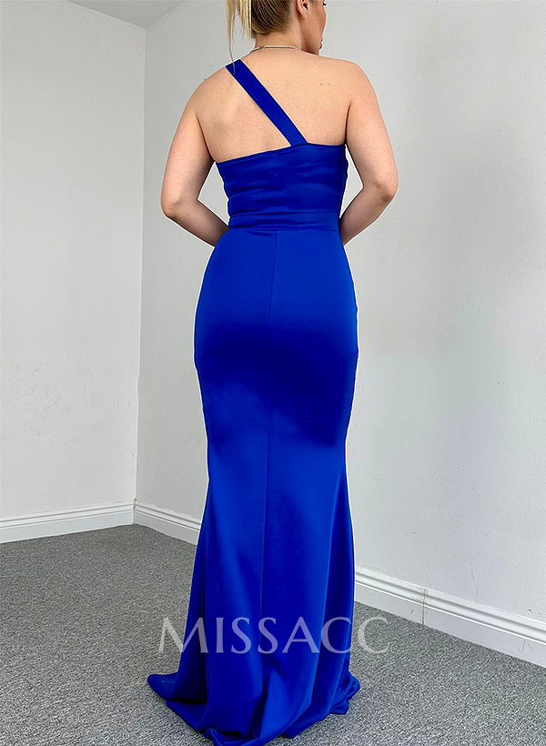 Trumpet/Mermaid One-Shoulder Satin Evening Dresses