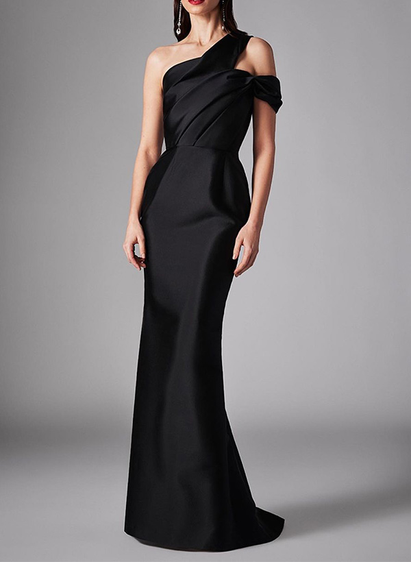 Trumpet/Mermaid Sleeveless Floor-Length Silk Like Satin Evening Dresses