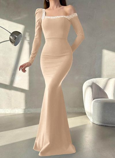 Asymmetrical Neck Long Sleeves Trumpet/Mermaid Mother Of The Bride Dresses