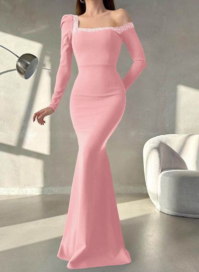 Asymmetrical Neck Long Sleeves Trumpet/Mermaid Mother Of The Bride Dresses