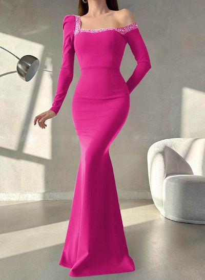 Asymmetrical Neck Long Sleeves Trumpet/Mermaid Mother Of The Bride Dresses