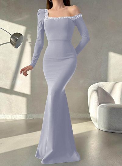 Asymmetrical Neck Long Sleeves Trumpet/Mermaid Mother Of The Bride Dresses