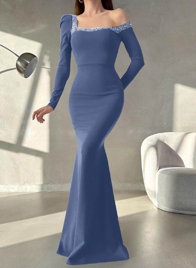 Asymmetrical Neck Long Sleeves Trumpet/Mermaid Mother Of The Bride Dresses