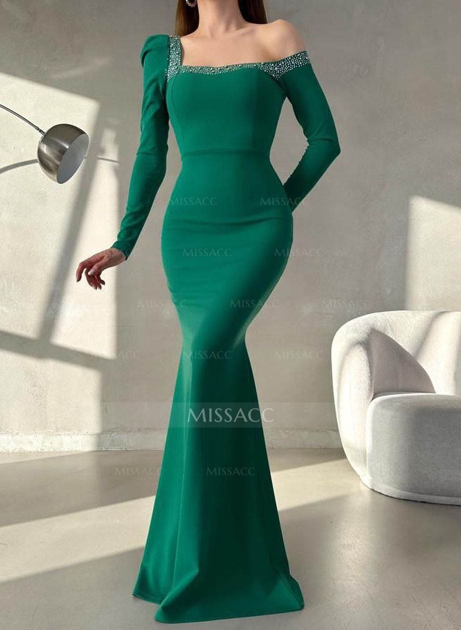 Asymmetrical Neck Long Sleeves Trumpet/Mermaid Mother Of The Bride Dresses