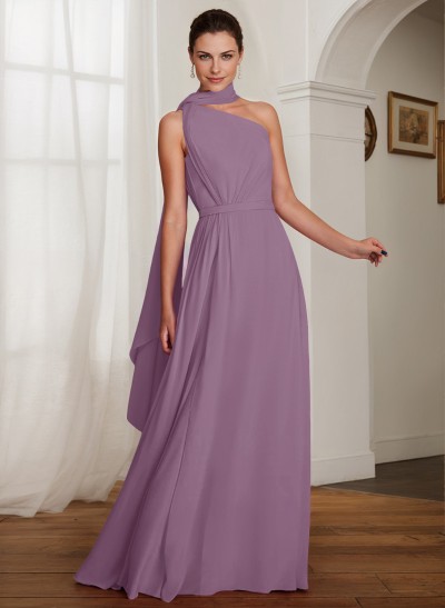 One-Shoulder A-Line Chiffon Mother Of The Bride Dresses