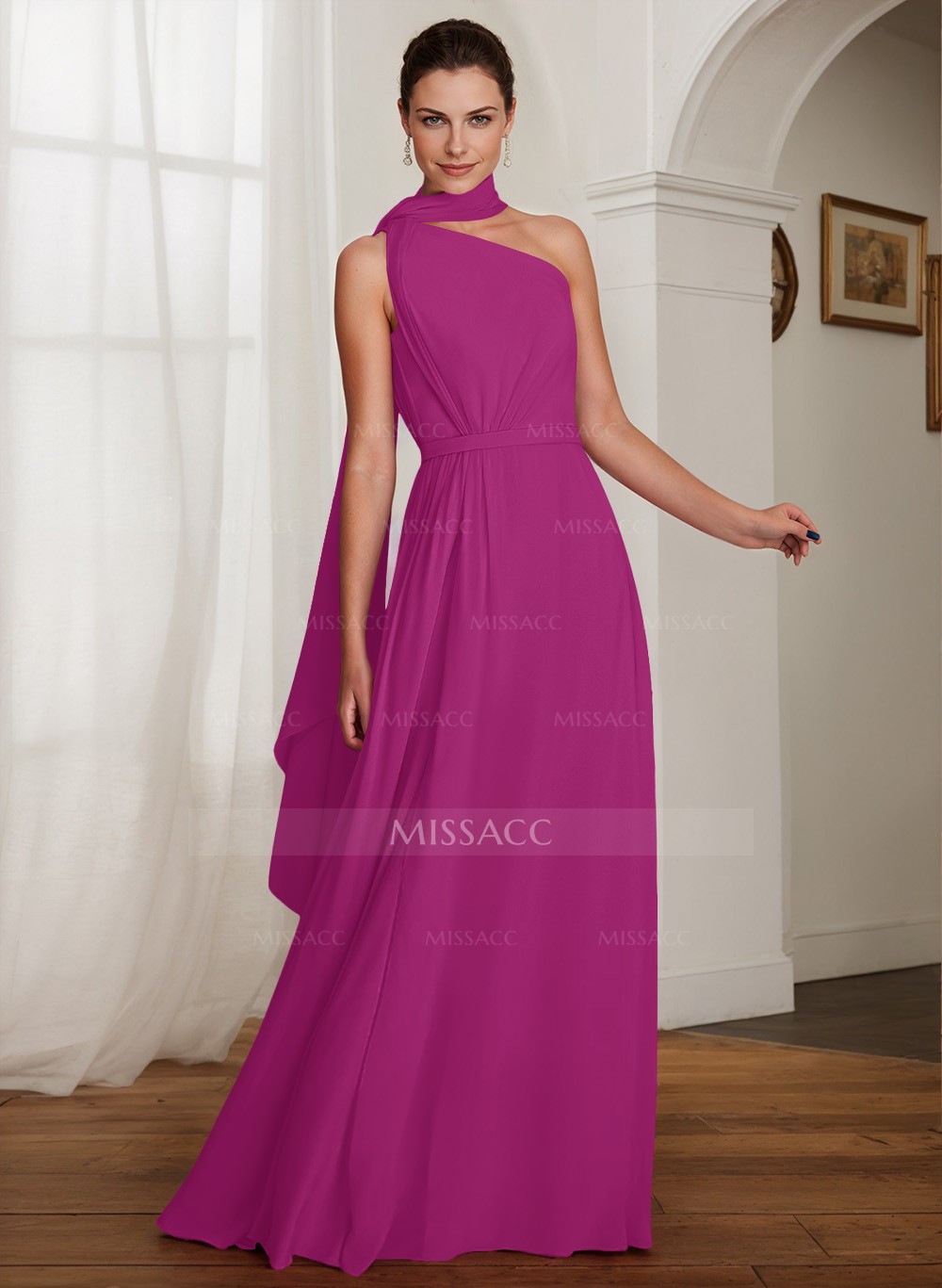 One-Shoulder A-Line Chiffon Mother Of The Bride Dresses