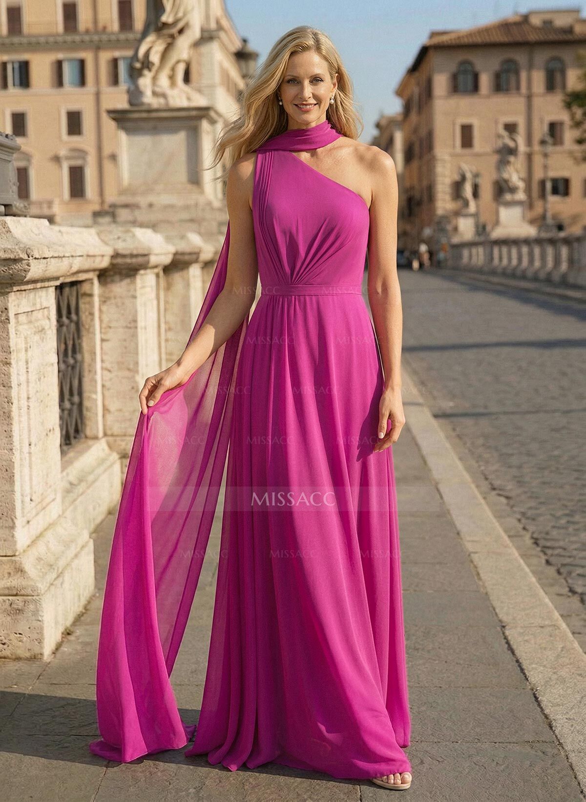 One-Shoulder A-Line Chiffon Mother Of The Bride Dresses