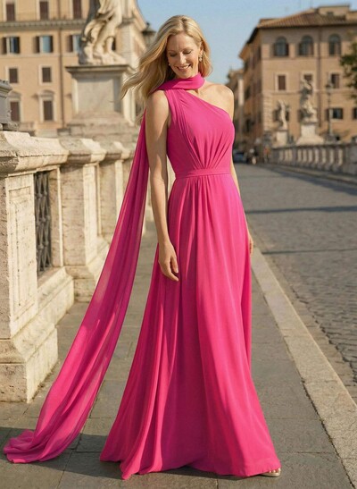 One-Shoulder A-Line Chiffon Mother Of The Bride Dresses