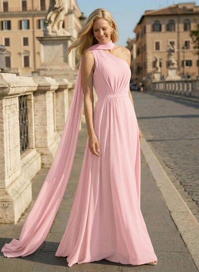 One-Shoulder A-Line Chiffon Mother Of The Bride Dresses