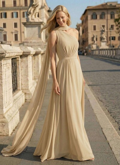 One-Shoulder A-Line Chiffon Mother Of The Bride Dresses