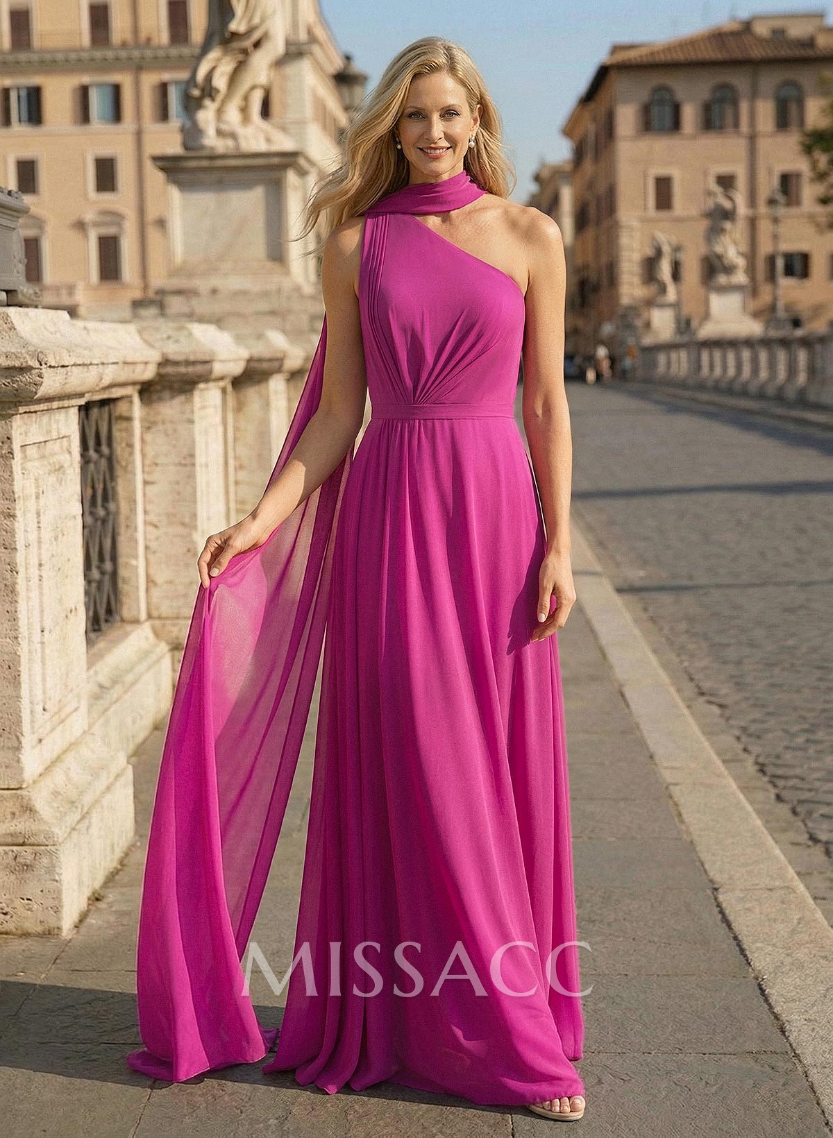 One-Shoulder A-Line Chiffon Mother Of The Bride Dresses