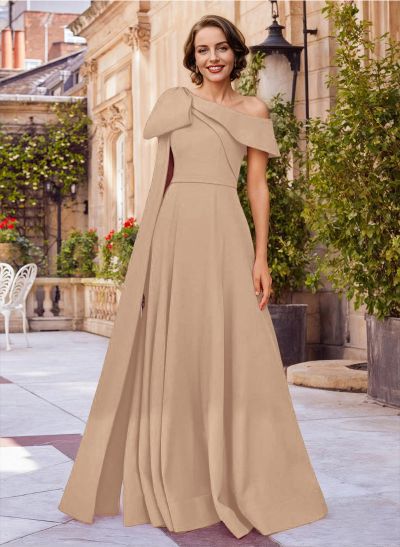 Simple Asymmetrical Neck A-Line Mother Of The Bride Dresses