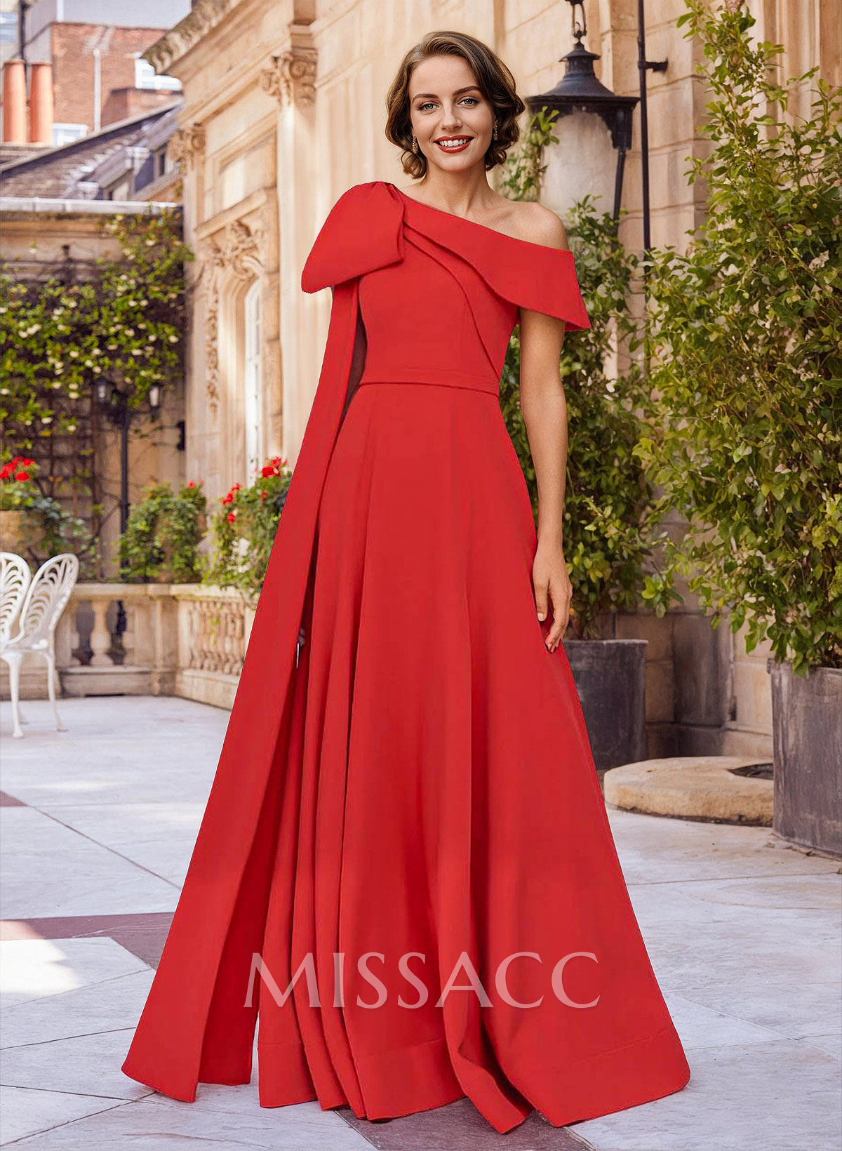 Simple Asymmetrical Neck A-Line Mother Of The Bride Dresses