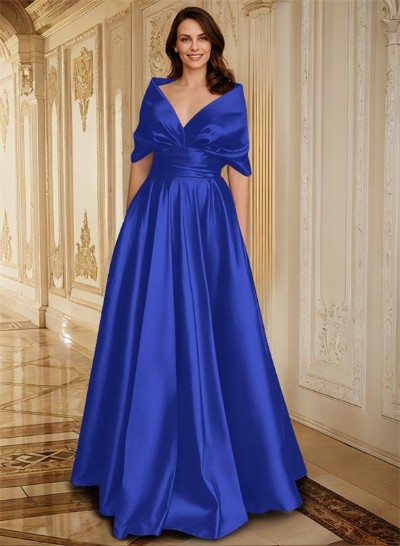 Elegant Simple Wrap A-Line Satin Mother Of The Bride Dresses