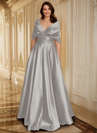 Elegant Simple Wrap A-Line Satin Mother Of The Bride Dresses