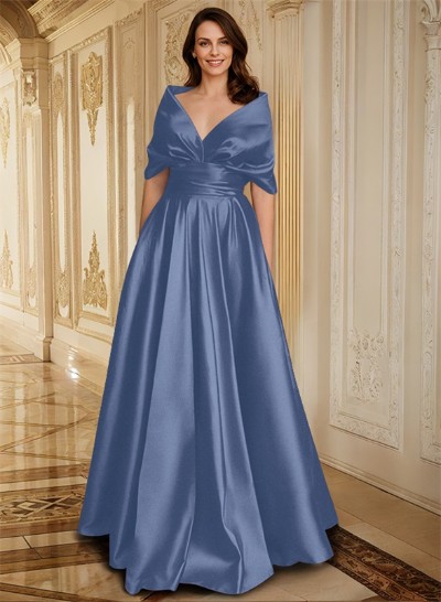 Elegant Simple Wrap A-Line Satin Mother Of The Bride Dresses