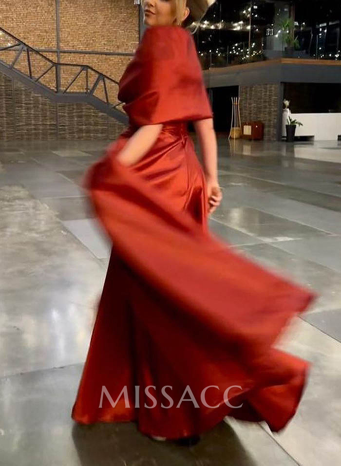 Elegant Simple Wrap Off Shoulder A-Line Satin Mother Of The Bride Dresses Elegant Simple Wrap Off Shoulder A-Line Satin Mother Of The Bride Dresses