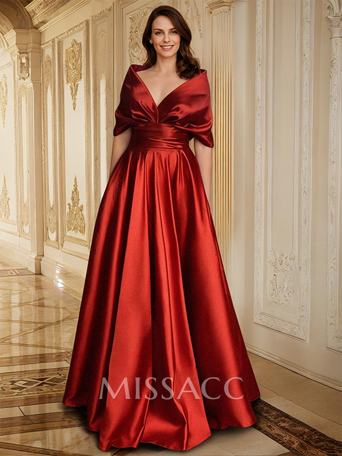 Elegant Simple Wrap Off Shoulder A-Line Satin Mother Of The Bride Dresses Elegant Simple Wrap Off Shoulder A-Line Satin Mother Of The Bride Dresses