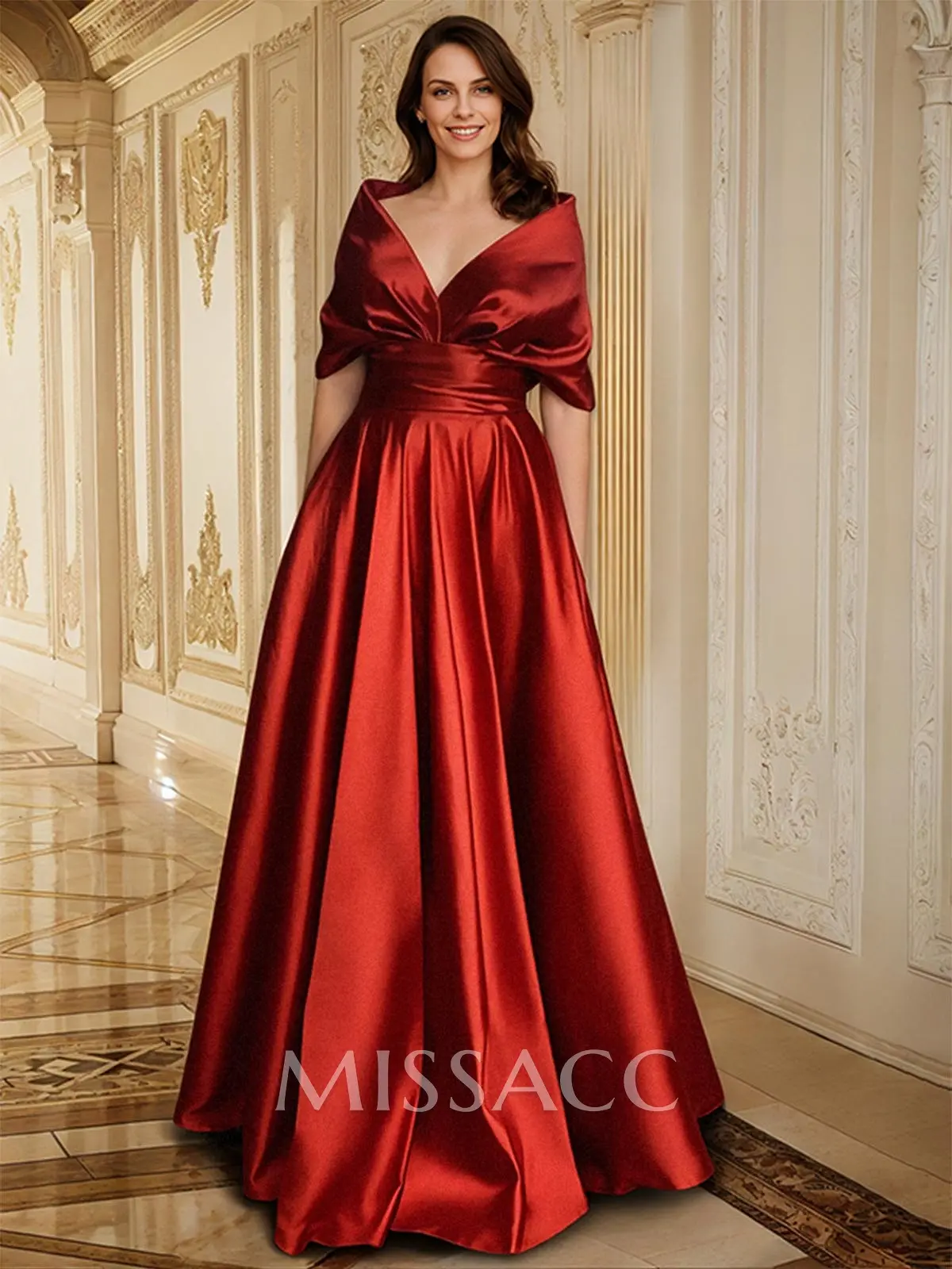 elegant mother of the bride dresses canada Elegant Simple Wrap Off Shoulder A-Line Satin Mother Of The Bride Dresses