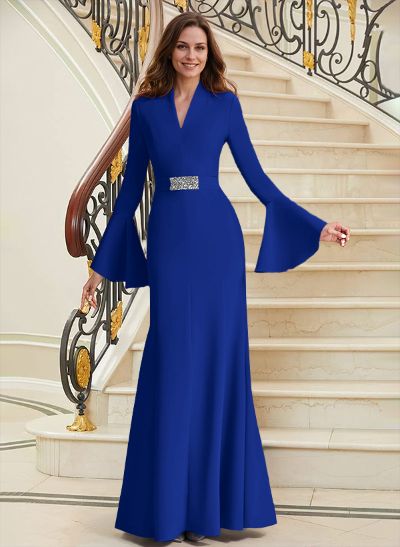 High Neck Long Sleeves Elegant Beading Mother Of The Bride Dresses