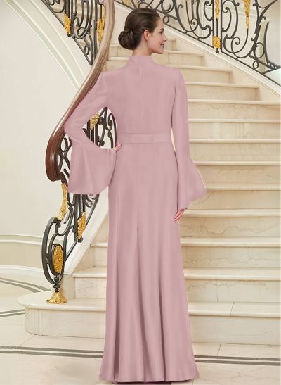 High Neck Long Sleeves Elegant Beading Mother Of The Bride Dresses