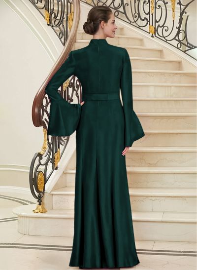 High Neck Long Sleeves Elegant Beading Mother Of The Bride Dresses