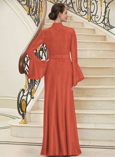 High Neck Long Sleeves Elegant Beading Mother Of The Bride Dresses
