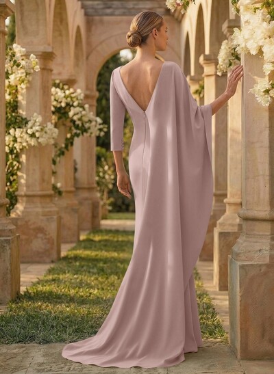 Sheath/Column V-Neck Mother Of The Bride Dresses With Flower(s)