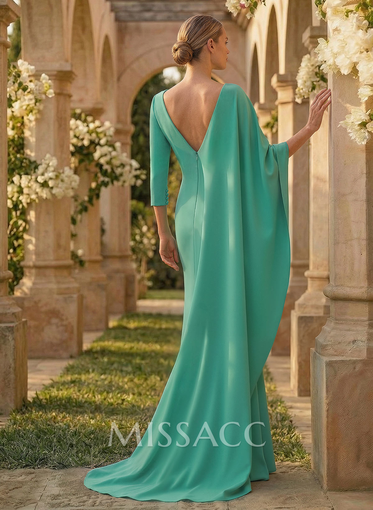 Sheath/Column V-Neck Mother Of The Bride Dresses With Flower(s)