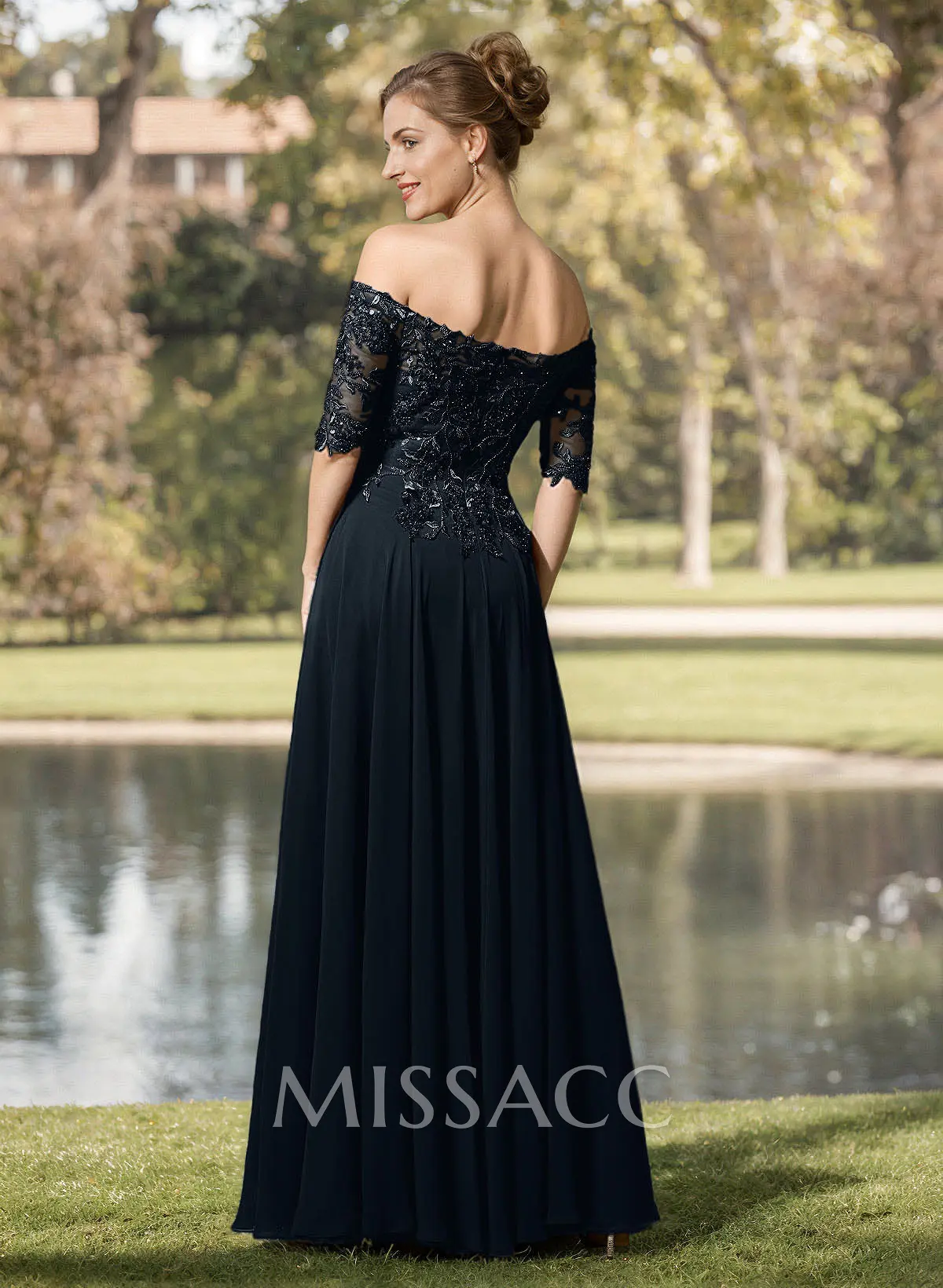 A-Line Off-The-Shoulder 1/2 Sleeves Mother Of The Bride Dresses