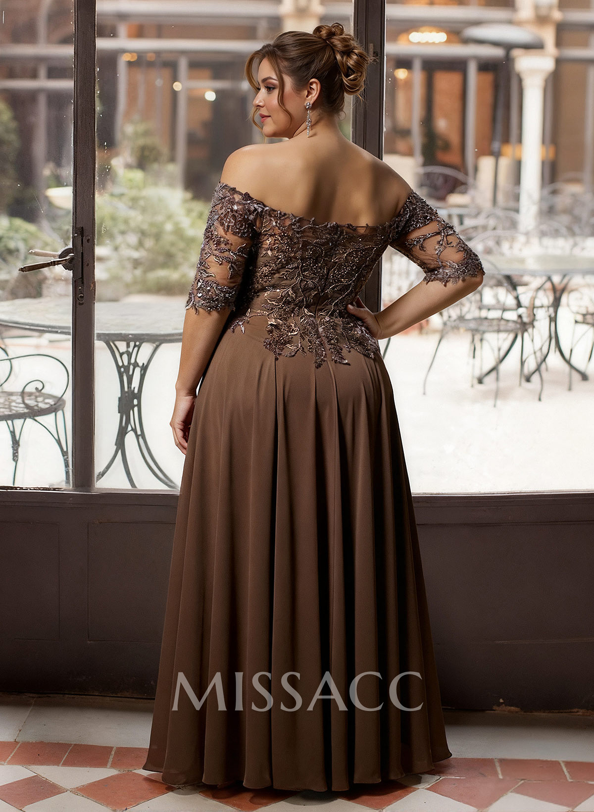 A-Line Off-The-Shoulder 1/2 Sleeves Mother Of The Bride Dresses With Split Front A-Line Off-The-Shoulder 1/2 Sleeves Mother Of The Bride Dresses With Split Front
