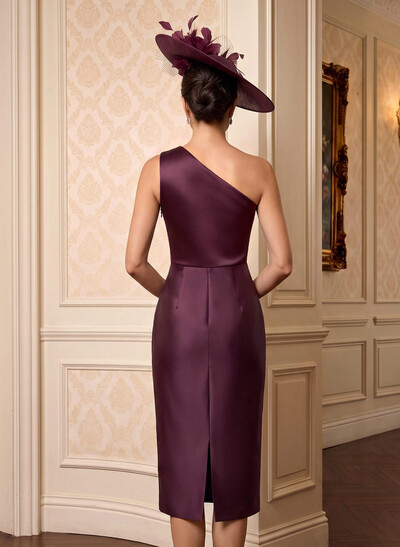 Sheath/Column One-Shoulder Sleeveless Charmeuse Mother Of The Bride Dresses