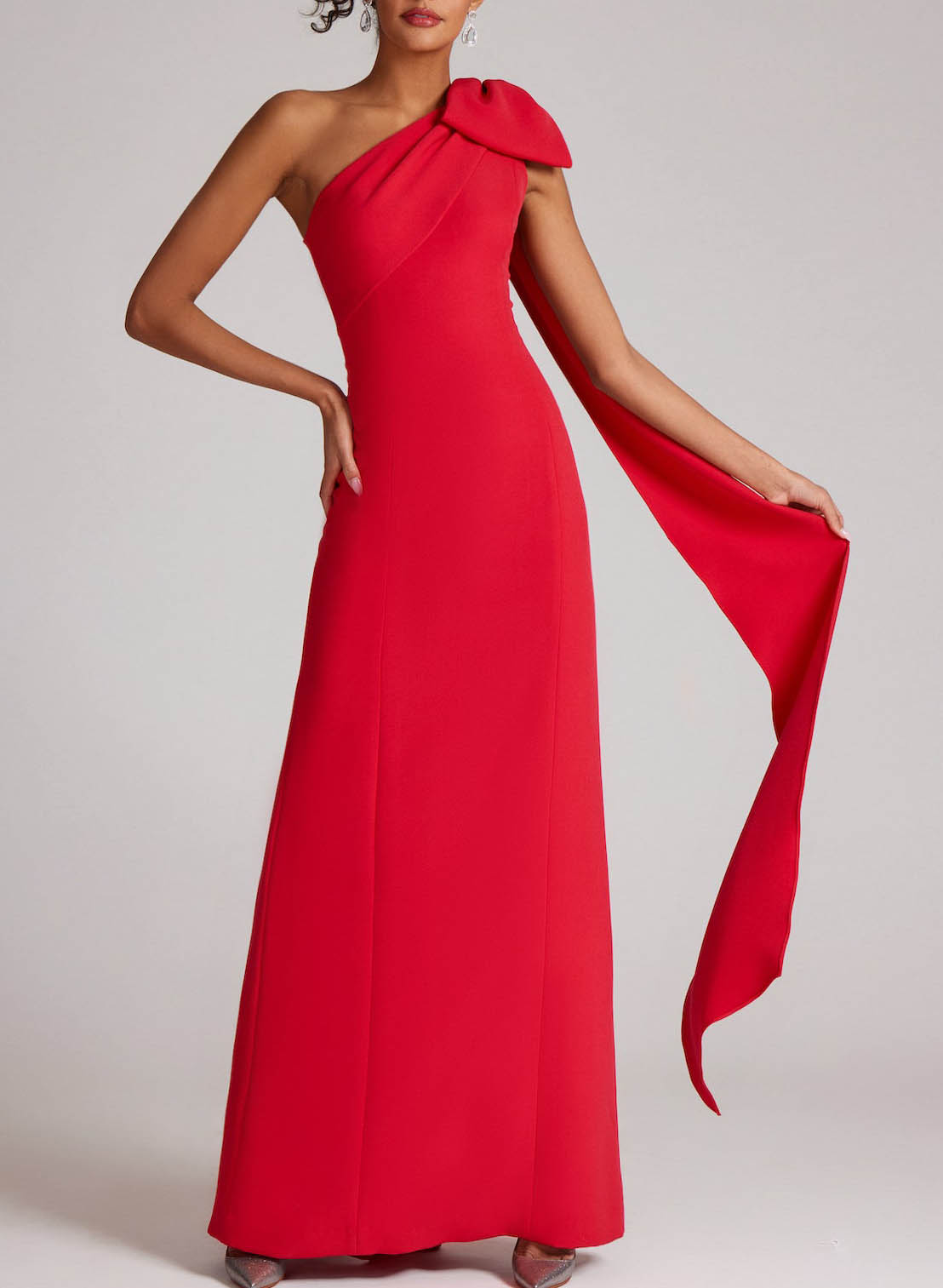 One-Shoulder A-Line Elastic Satin Mother Of The Bride Dresses