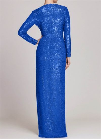 Sequined Long Sleeves V-Neck Mother Of The Bride Dresses