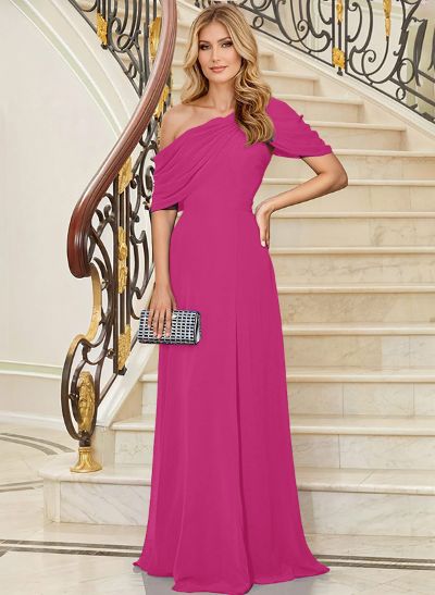 Asymmetrical Neck Chiffon A-Line Mother Of The Bride Dresses