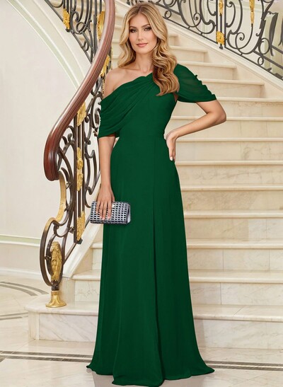 Asymmetrical Neck Chiffon A-Line Mother Of The Bride Dresses