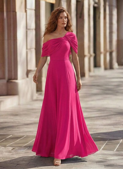 Asymmetrical Neck Chiffon A-Line Mother Of The Bride Dresses