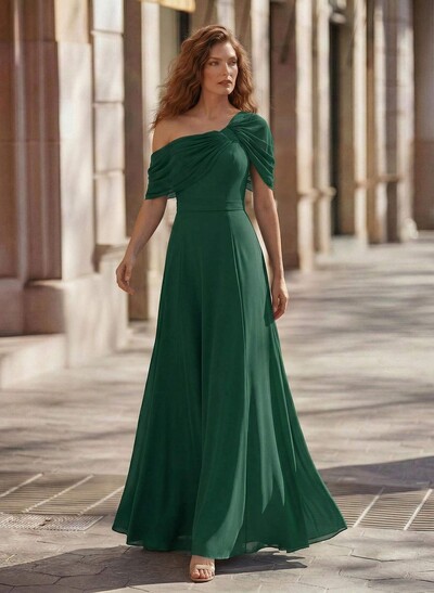 Asymmetrical Neck Chiffon A-Line Mother Of The Bride Dresses