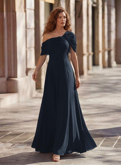 Asymmetrical Neck Chiffon A-Line Mother Of The Bride Dresses