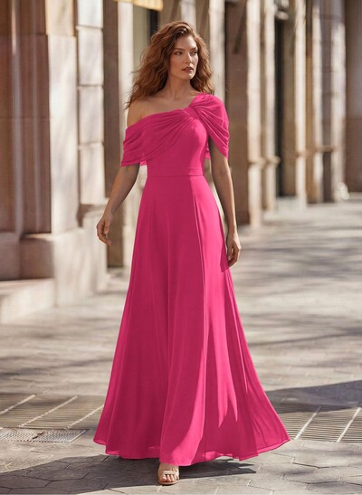Asymmetrical Neck Chiffon A-Line Mother Of The Bride Dresses