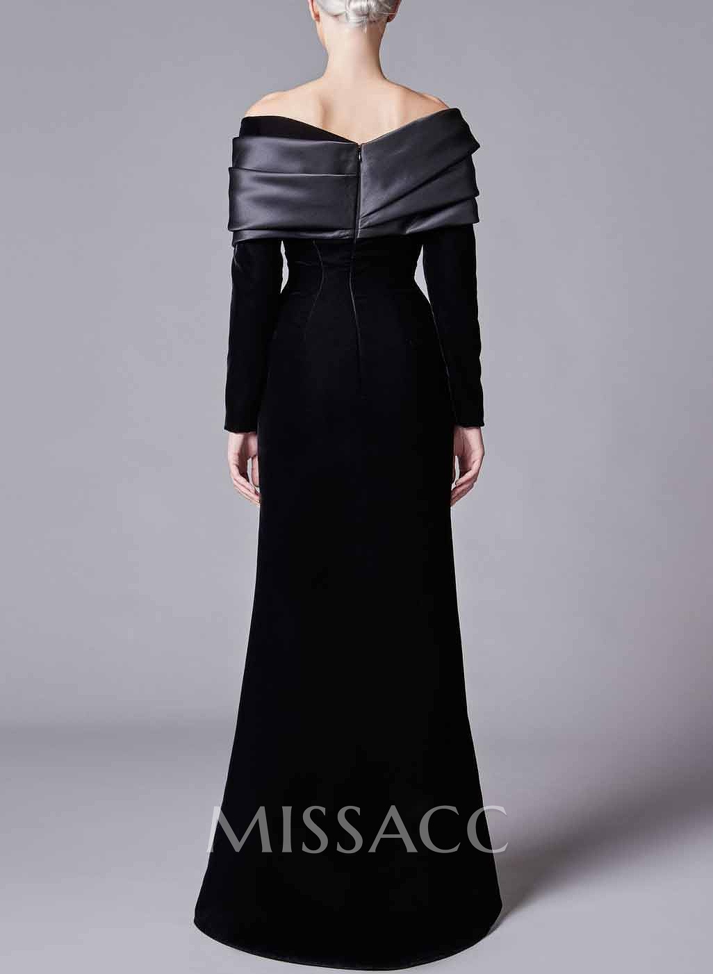Long Sleeves Off-The-Shoulder Velvet Mother Of The Bride Dresses Long Sleeves Off-The-Shoulder Velvet Mother Of The Bride Dresses