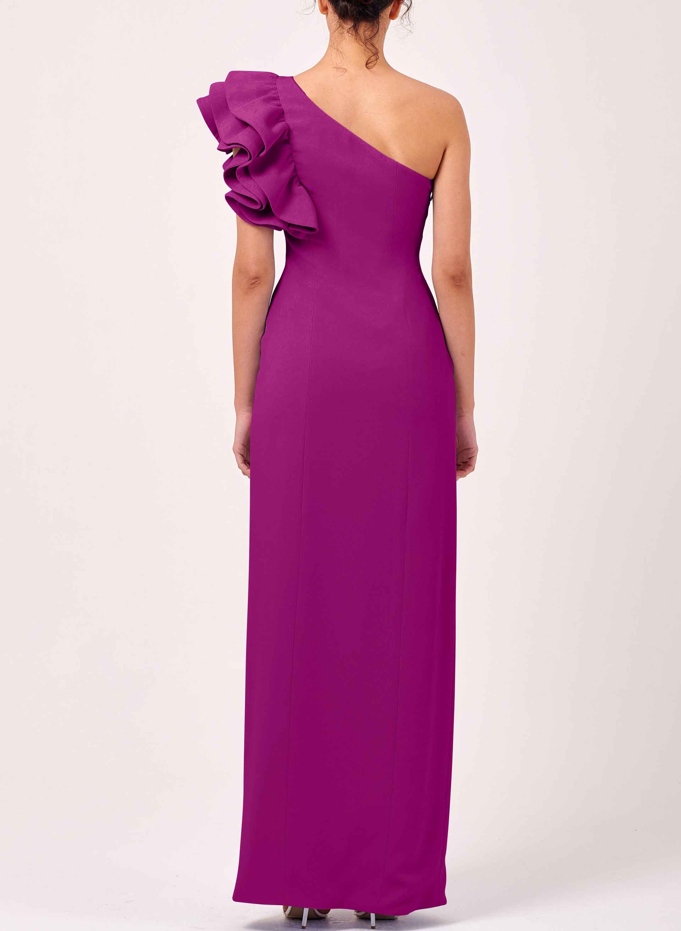 Elegant One-Shoulder Sheath/Column Mother Of The Bride Dresses With Cascading Ruffles