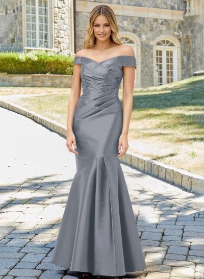 Off-The-Shoulder Trumpet/Mermaid Mother Of The Bride Dresses With Satin