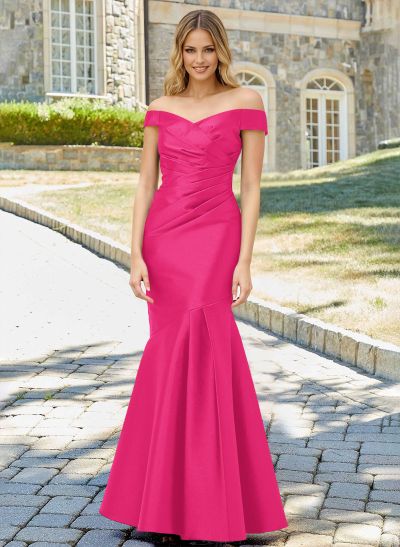 Off-The-Shoulder Trumpet/Mermaid Mother Of The Bride Dresses With Satin