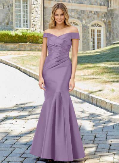 Off-The-Shoulder Trumpet/Mermaid Mother Of The Bride Dresses With Satin