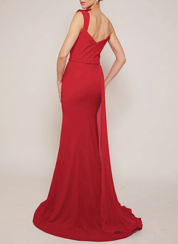 One-Shoulder Sleeveless Mother Of The Bride Dresses With Split Front