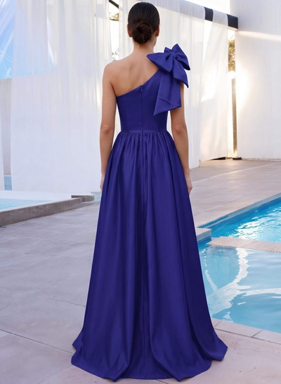 A-Line One-Shoulder Sleeveless Mother Of The Bride Dresses With Split Front