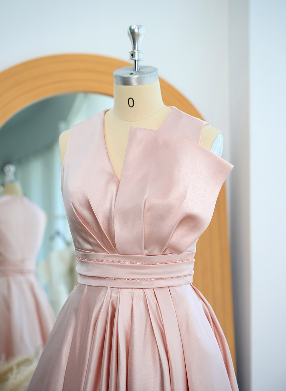 A-Line V-Neck Sleeveless Asymmetrical Taffeta Mother Of The Bride Dresses