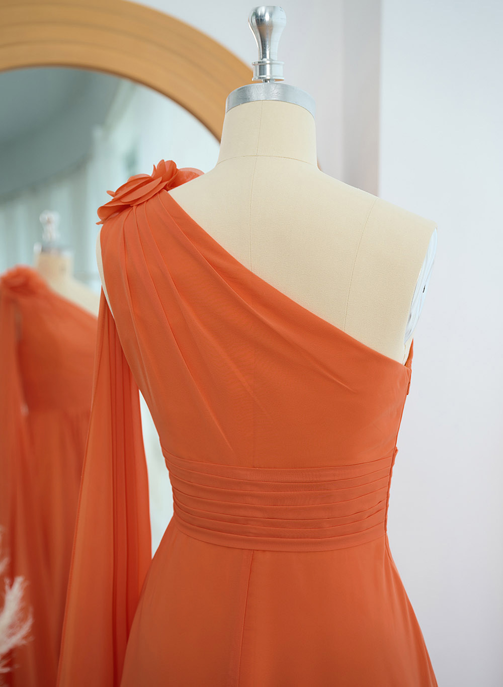 A-Line One-Shoulder Chiffon Mother Of The Bride Dresses With Flower(s)