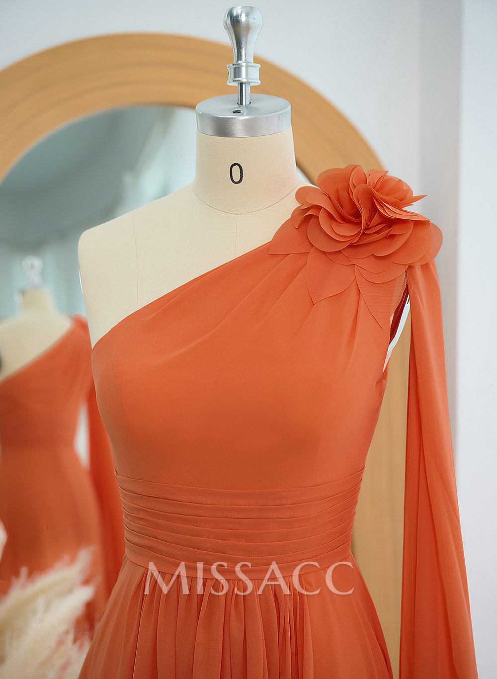 A-Line One-Shoulder Chiffon Mother Of The Bride Dresses With Flower(s)
